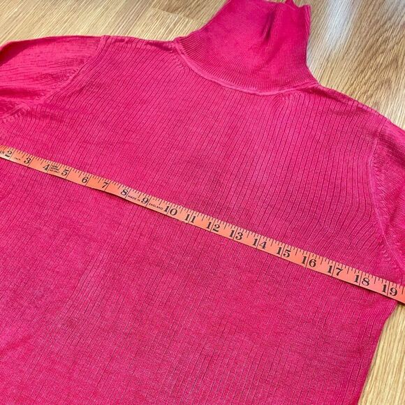 Pink Ribbed Knit Turtleneck Sweater from Italy - M - Picture 14 of 15